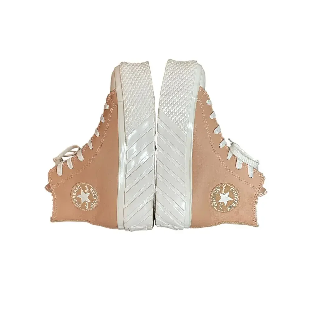 Converse Chuck Taylor Hi Platform Sneakers Leather Sherpa Blush Pink Women's 6.5